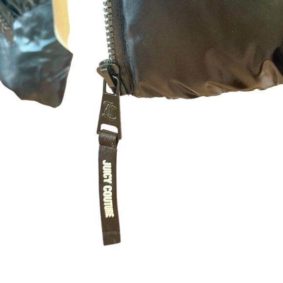 Juicy Couture Black Label Metallic Blue & Black Puffer Jacket Size M - Picture 7 of 9